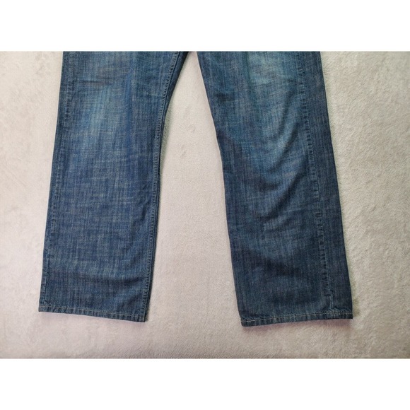 Levi's 569 Jeans Mens Size 38‎ Blue Denim Cotton Medium Wash Flat Front Wide Leg - Picture 3 of 9